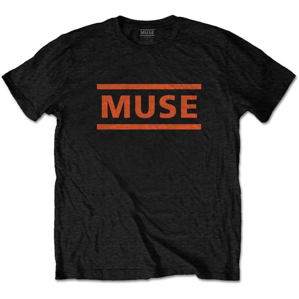 Muse Unisex Adult Logo Cotton T-Shirt / Black/Orange